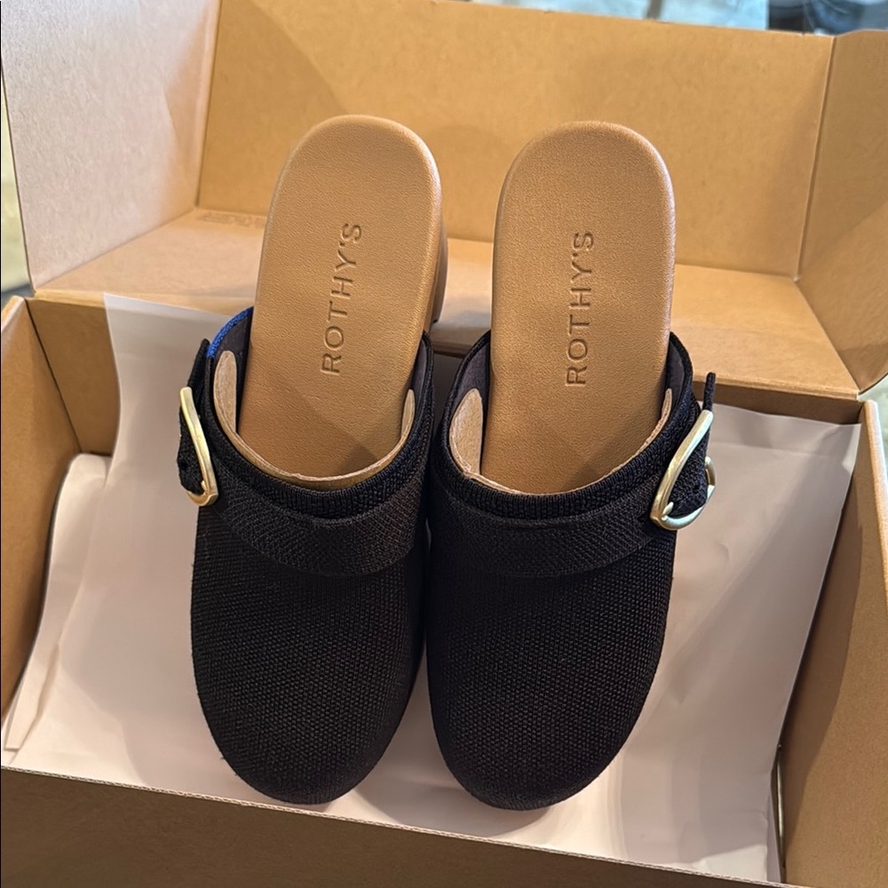 Rothy's Black Mules Comfortable Slip-On Footwear